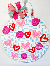 Load image into Gallery viewer, Cutesy Valentines Pattern Round Doorhanger