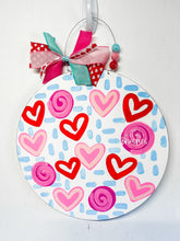 Load image into Gallery viewer, Cutesy Valentines Pattern Round Doorhanger