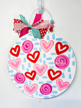 Load image into Gallery viewer, Cutesy Valentines Pattern Round Doorhanger