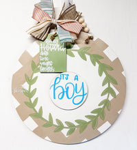 Load image into Gallery viewer, Tan Plaid Gender Interchangeable Doorhanger