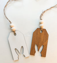 Load image into Gallery viewer, Silhouette Wooden Bunny Easter Basket Tag