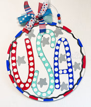 Load image into Gallery viewer, USA Patriotic Round Doorhanger