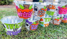 Load image into Gallery viewer, Trick or Treat Halloween Galvanized Bucket