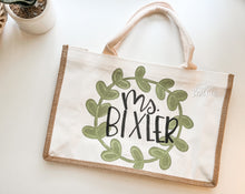 Load image into Gallery viewer, Painted Burlap Tote Bag