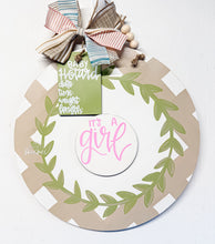 Load image into Gallery viewer, Tan Plaid Gender Interchangeable Doorhanger