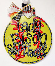 Load image into Gallery viewer, Check the Ballfield Softball Doorhanger
