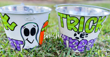 Load image into Gallery viewer, Trick or Treat Halloween Galvanized Bucket