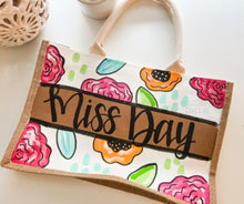 Load image into Gallery viewer, Painted Burlap Tote Bag