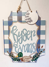 Load image into Gallery viewer, Blue Plaid Duck Plaque Doorhanger