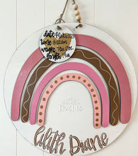 Load image into Gallery viewer, Raised Rainbow Round Baby Doorhanger