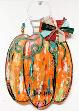 Load image into Gallery viewer, MultiColored Pumpkin Doorhanger