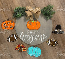 Load image into Gallery viewer, 19” Round with Greenery and Bow Interchangeable Base