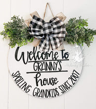 Load image into Gallery viewer, Spoiling Grandkids Round Doorhanger