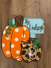 Load image into Gallery viewer, Cheetah Pumpkin Patch Doorhanger