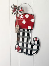 Load image into Gallery viewer, Buffalo Plaid Stocking Doorhanger