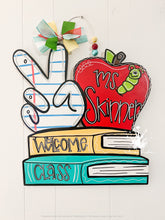 Load image into Gallery viewer, Peace, Apple, and Bookstack Doorhanger