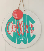 Load image into Gallery viewer, Monogram Initial Round Baby Doorhanger