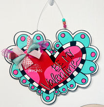 Load image into Gallery viewer, Scalloped Valentines Heart Doorhanger