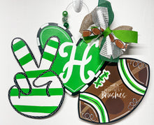 Load image into Gallery viewer, Peace, Love, Football Doorhanger