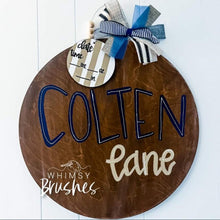 Load image into Gallery viewer, Navy and Neutral Baby Boy Doorhanger