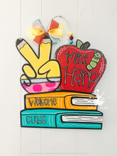 Load image into Gallery viewer, Peace, Apple, and Bookstack Doorhanger
