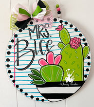 Load image into Gallery viewer, Notebook Cactus Teacher Doorhanger
