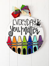 Load image into Gallery viewer, Colorful Crayon Round Doorhanger