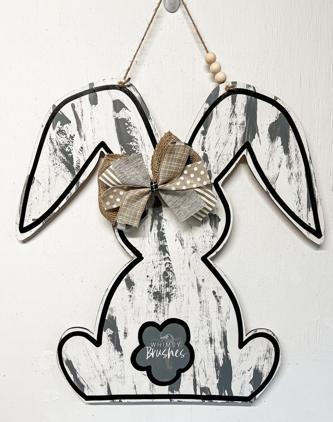 Distressed Farmhouse Bunny Doorhanger