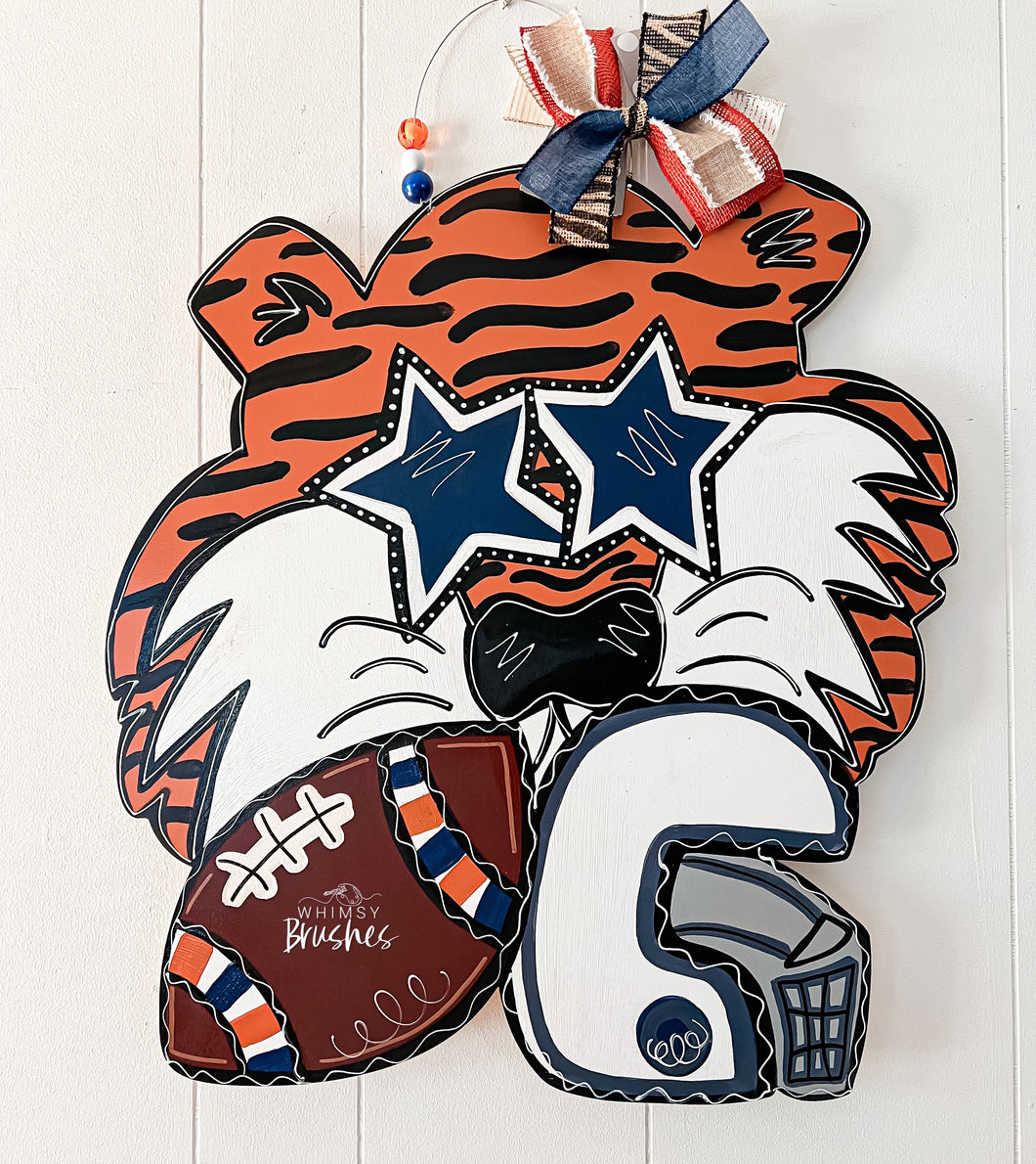 Preppy Football Mascot Doorhanger