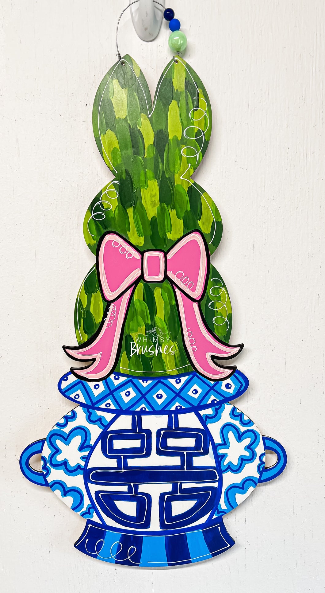 Bunny Topiary Doorhanger