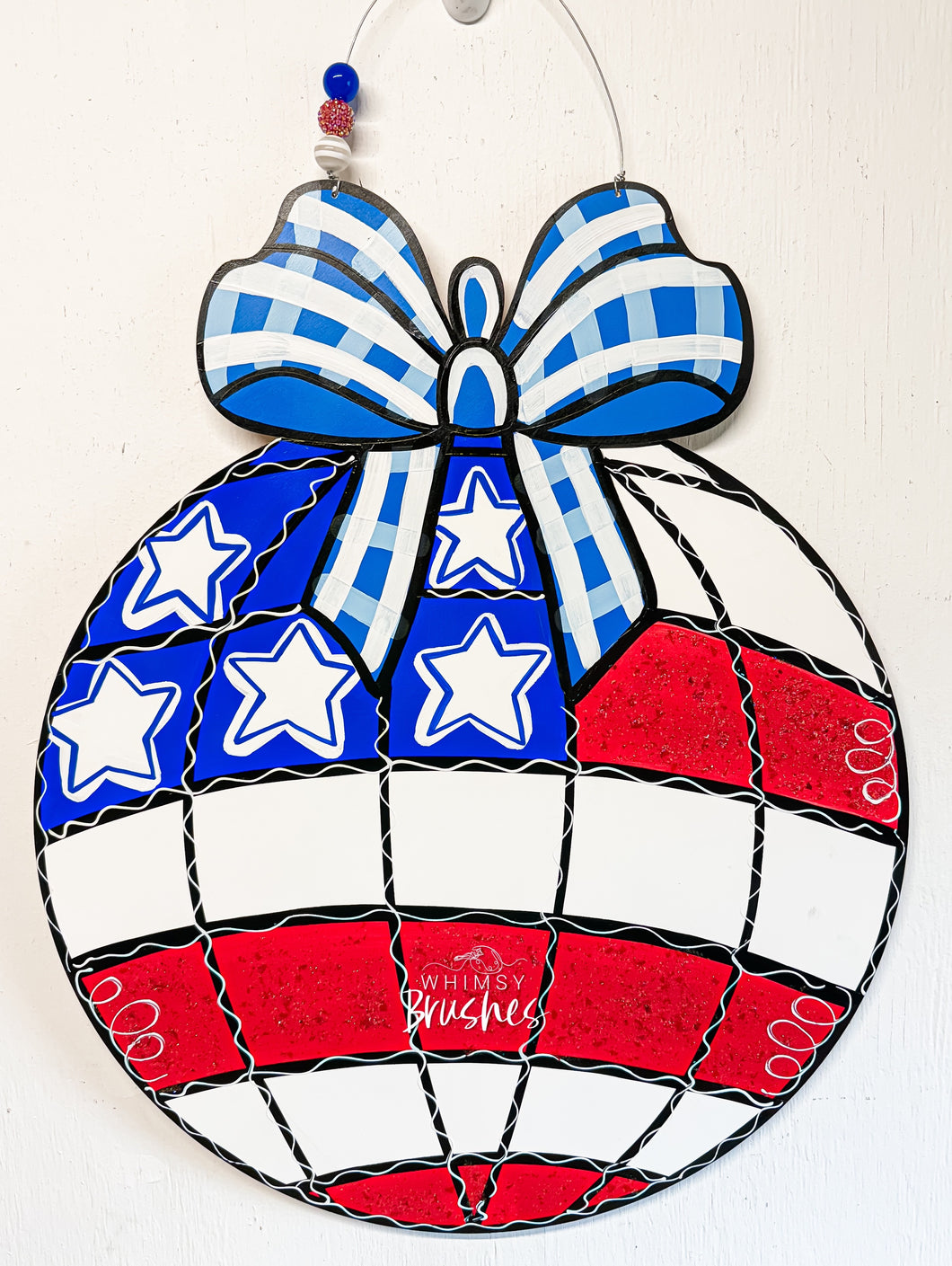 Patriotic Disco Ball Doorhanger