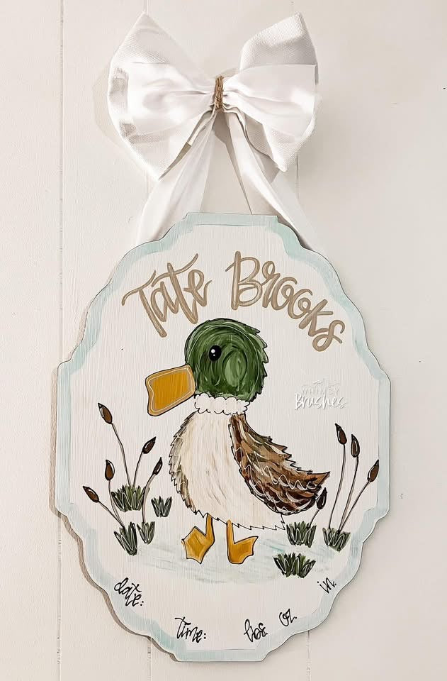 Duck Plaque Baby Doorhanger