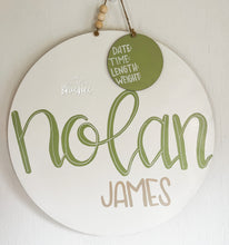 Load image into Gallery viewer, Custom Baby Name Round Doorhanger

