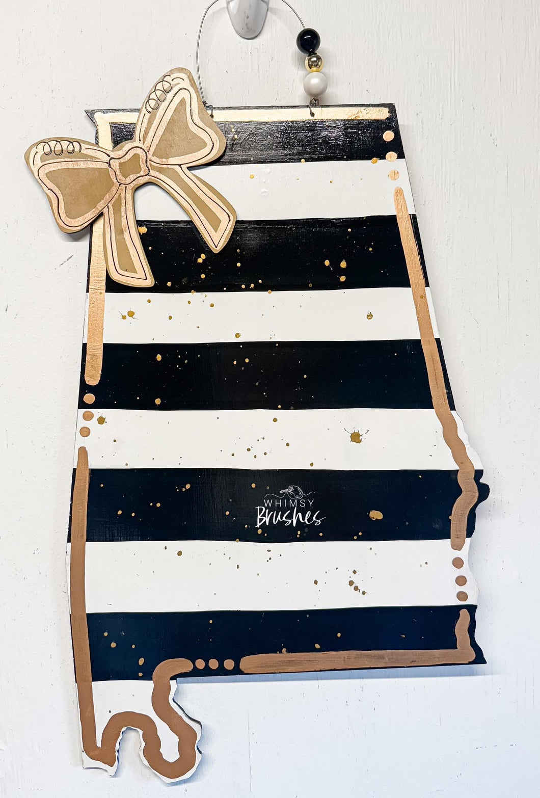 Preppy Striped State Doorhanger