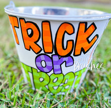 Load image into Gallery viewer, Trick or Treat Halloween Galvanized Bucket
