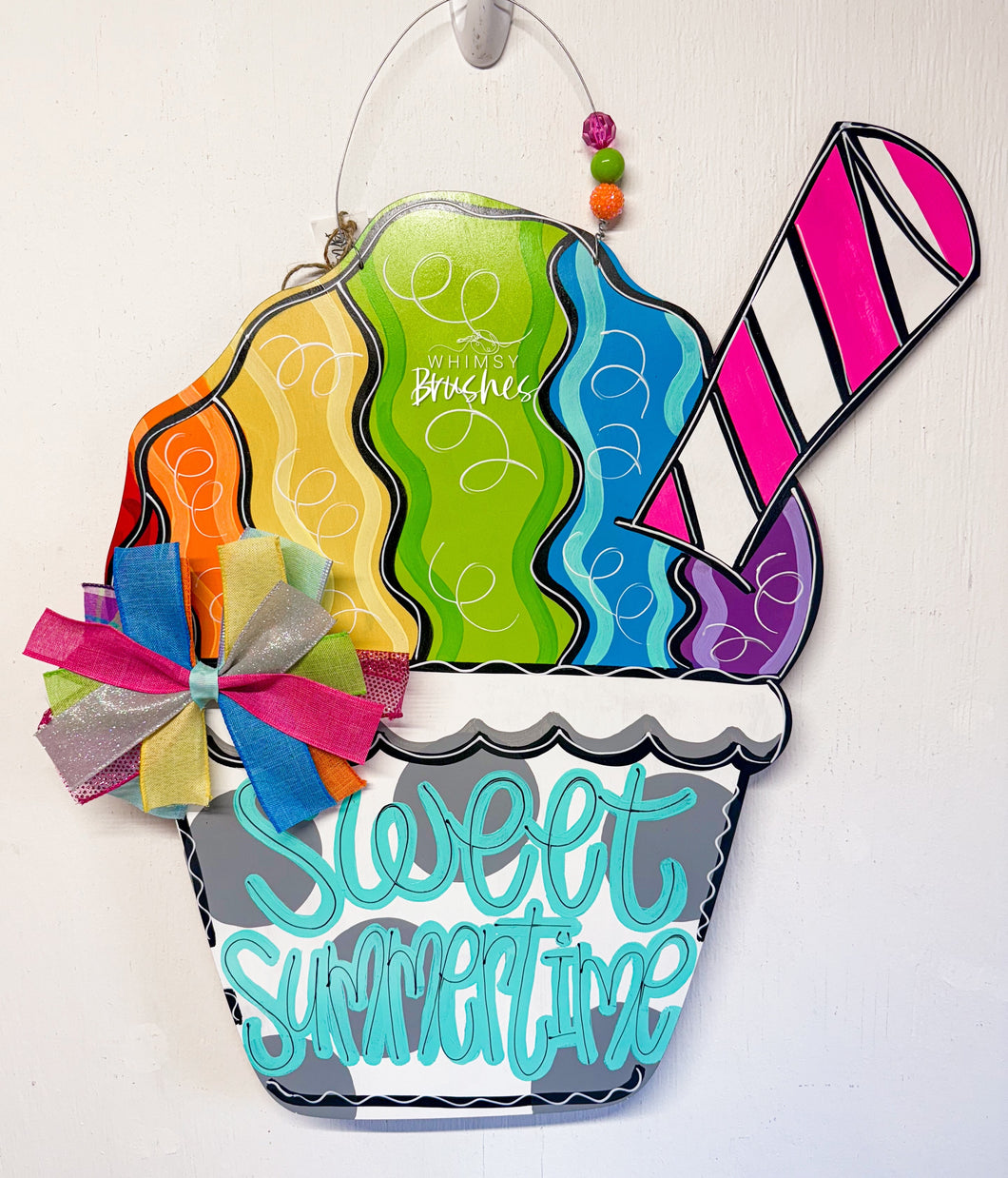 Colorful Snowcone Doorhanger