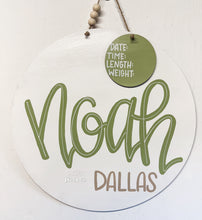 Load image into Gallery viewer, Custom Baby Name Round Doorhanger
