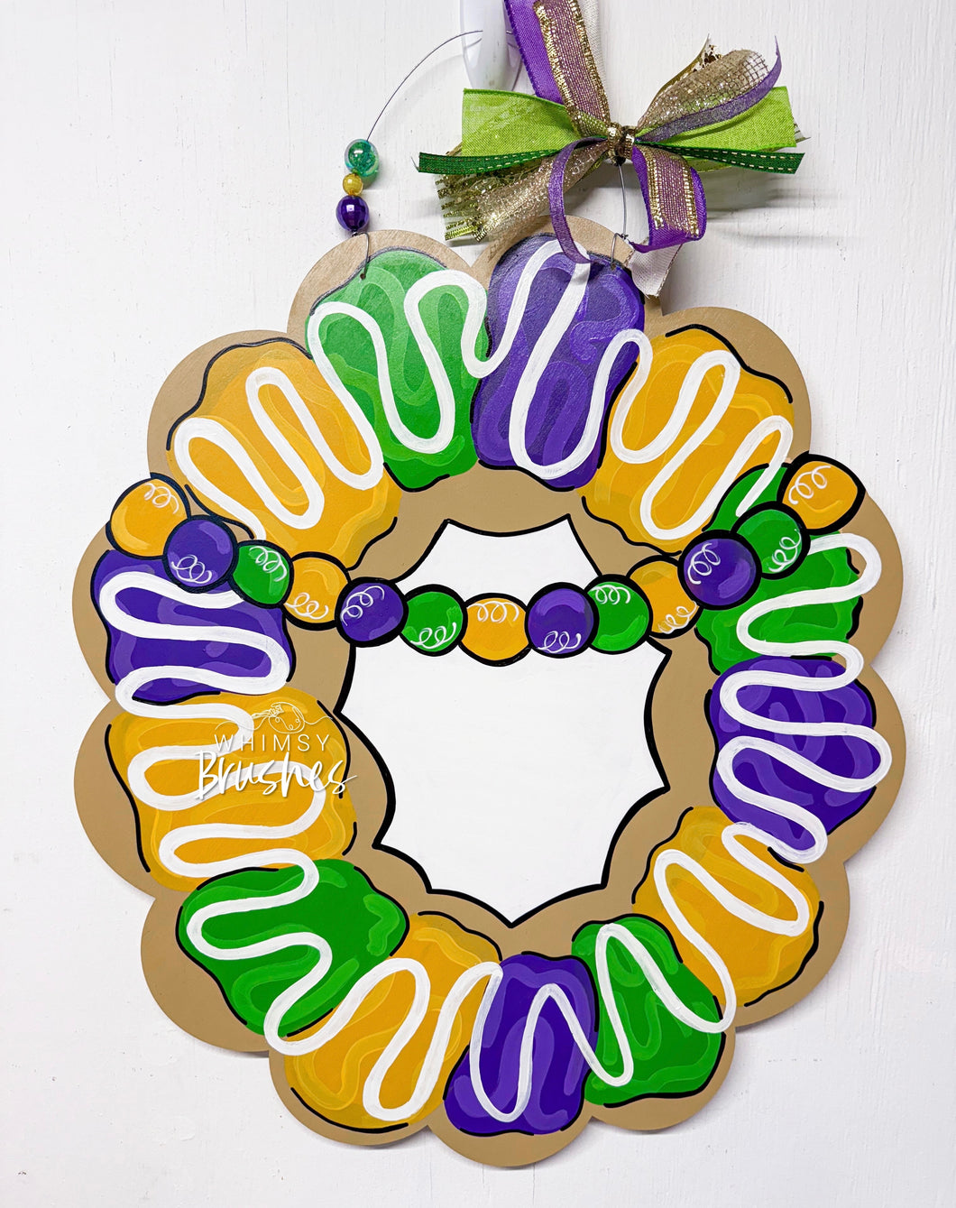 Mardi Gras King Cake Doorhanger