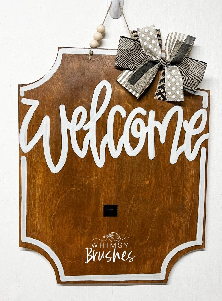 Scalloped Square Plaque Interchangeable Doorhanger