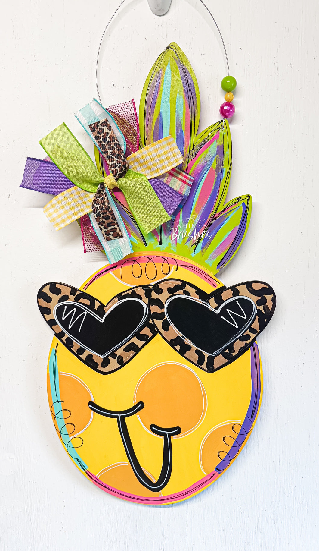 Cheetah Pineapple Doorhanger