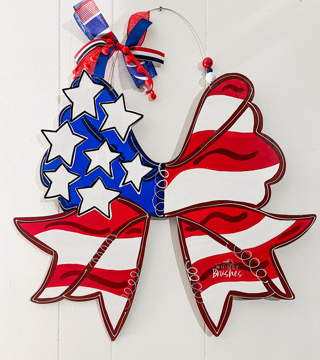 Patriotic Bow Doorhanger