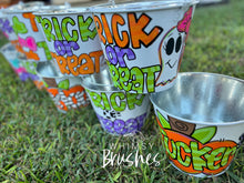 Load image into Gallery viewer, Trick or Treat Halloween Galvanized Bucket
