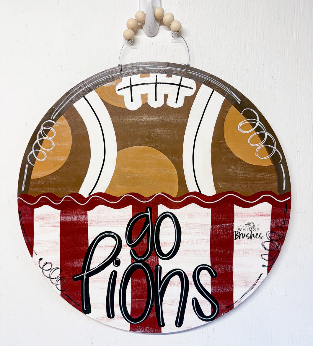 Football Team Round Doorhanger