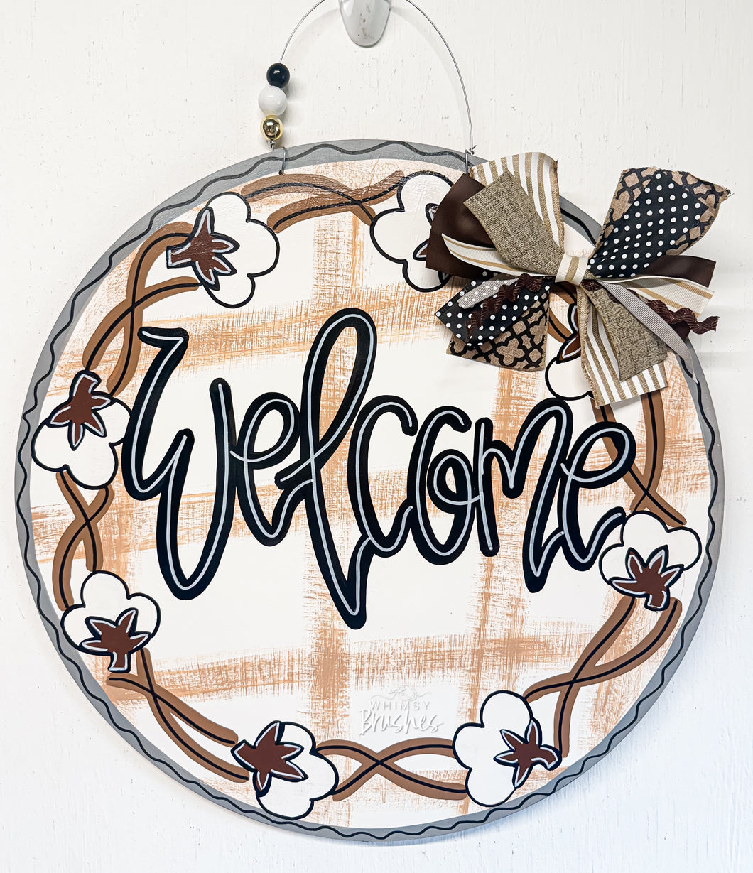 Plaid Cotton Wreath Doorhanger