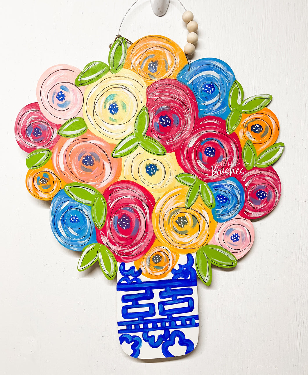 Colorful Floral Vase Doorhanger