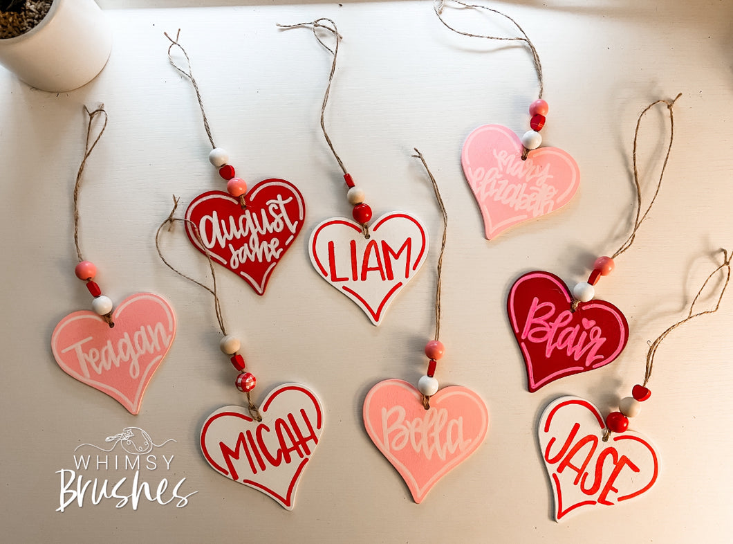 Valentines Name Bag Tag