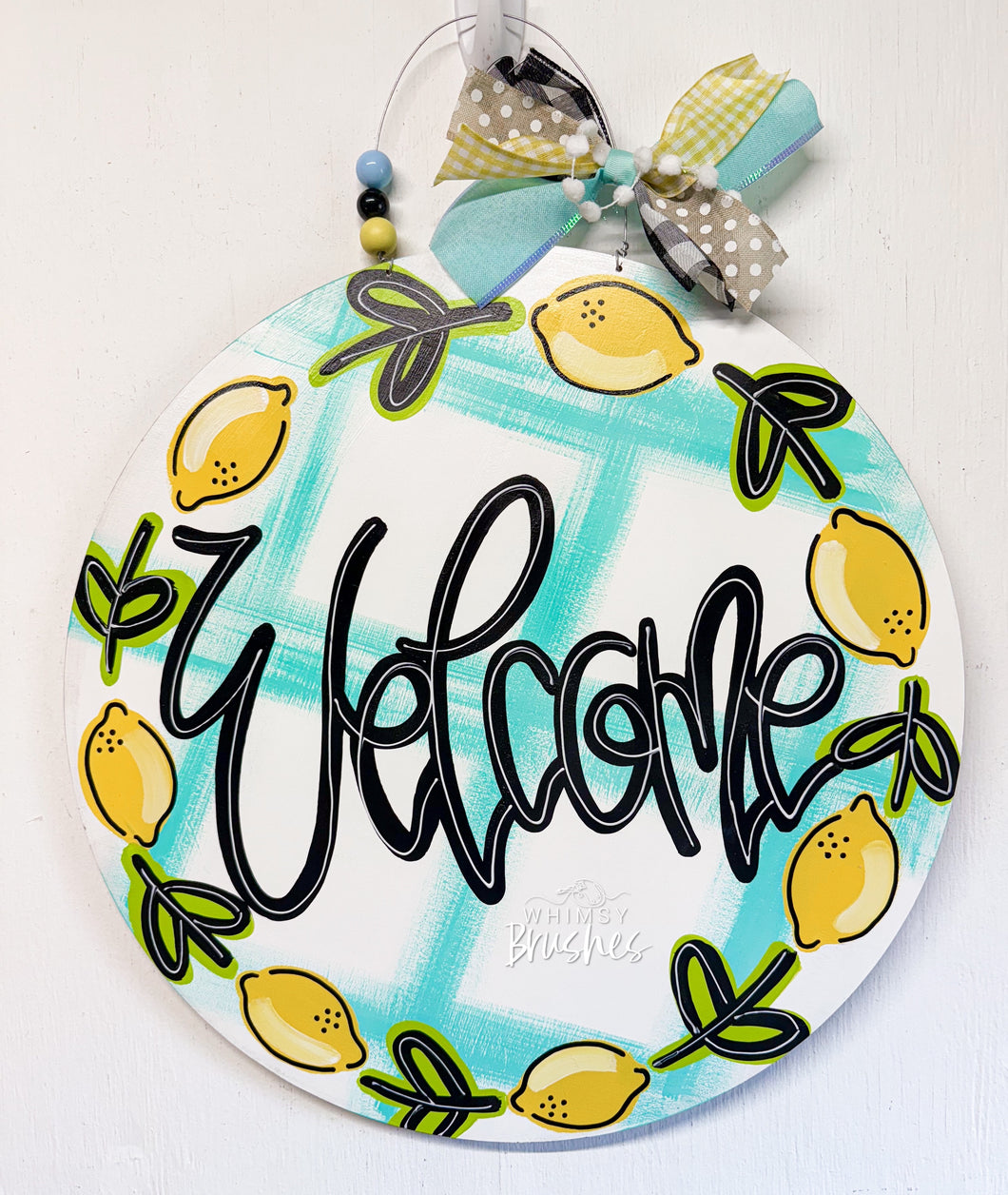 Lemon Wreath Round Doorhanger