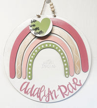 Load image into Gallery viewer, Raised Rainbow Round Baby Doorhanger
