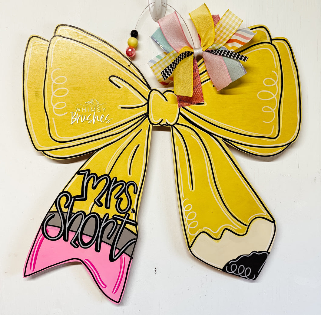 Pencil Bow Doorhanger