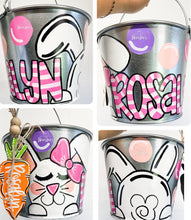 Load image into Gallery viewer, Polka Dot Bunny Easter Bucket
